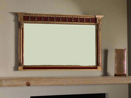 Red & Gold Mirror with Corinthian Columns